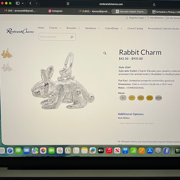 Rembrandt Charms: Rabbit Charm SS - Picture 7 of 7